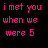 Animated contact sheet of 12 frames showing a text-based animation with pink and white pixelated text on black background, displaying changing phrases about promises and crossed fingers.