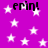 Purple background with white stars and repeated black text 'erin!' in pixelated font.