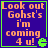 Four identical pixelated display orange text on a purple background with green borders and a small green symbol