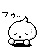 Pixel art contact sheet of a white rounded character with blue teardrop, showing 8 animation frames in 3x3 grid on gray background.
