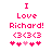 Pixelated pink text and symbols on white background with two animation states showing heart and star variations.