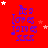 Red background with blue text reading 'Its a Love es Jam es XXX' and scattered white and pink stars, with a gray rectangle in the bottom-right corner.