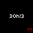 Black background with white '30h!3' text and red pixelated hearts arranged in a pattern, partially obscured by a gray rectangle