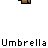 Pixel art character with brown hair and tan body holding a cyan umbrella, displayed across multiple repeated text labels on gray background.
