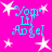 Bright pink background with four identical cyan text blocks reading 'Your Lil Angel' surrounded by white star shapes.
