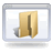 Static pixel art of a golden book with visible pages inside a computer window frame on light gray background.