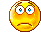 Pixelated yellow circular emoji with blue eyes and a neutral mouth, transitioning through hand gestures from covering the face to pointing left.