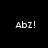 Four display 'Abz!' text on black, magenta, pink, and dark purple backgrounds with pixelated white lettering
