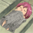 A 48x48 pixel animated buddy icon featuring a pink-haired anime character lying down with closed eyes, next to text reading "Anime IM" and "COM" on a black background.