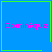 Four blue squares with green borders display "Dominique" in pink text; top-right and bottom-right squares contain small green symbols.