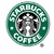 Green circular Starbucks Coffee logo with a black-and-white siren figure, white text, and a small gray dot below.
