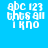 Pixelated text on blue background with shifting purple horizontal bars across the image.