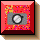 Four identical square icons arranged in a , each featuring a central gray rectangle with a white circular element and black outline, surrounded by a red and pink pixelated background with scattered yellow and purple dots