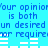 Pixelated blue text on cyan background repeats 'your opinion is both undesired or required' with white horizontal bars below each line.