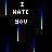 Pixelated text reads "I HATE YOU" in white block letters against a dark background with vertical blue and green glitch lines.