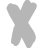 A static contact sheet showing two frames of an animated icon: a gray X-shaped figure on the left and scattered pixelated letters on the right, all against a white background with visible transparency artifacts.