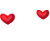 Red heart shapes of varying sizes appear in two against a gray background, with some hearts pierced by brown arrows