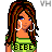 Pixel art contact sheet showing multiple frames of a female character in green and blue attire with