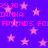 Pixelated pink text on a purple background with scattered pink stars, displaying repeated phrases and partial words.