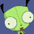 A 50x50 pixel animated buddy icon featuring a green cartoon alien character with large eyes and antennae on the left, next to three stacked instances of the word "Doom!" in bold black text on white background.