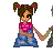 Pixel art contact sheet showing six frames of an animated buddy icon featuring two cartoon characters holding hands with pink text reading "Imaginary Boyfriend" overlaid across the bottom.