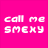 Six colored squares arranged in a display pixelated text reading 'call me smexy', 'call me differen', 'call me pretty', 'call me later', 'call me yours', and 'call me kromer' with varying background colors
