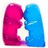 Pixelated pink and blue shapes with a white star, accompanied by magenta text reading 'love at first sight.'