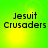 Green background with yellow gradient spots and black pixelated text reading "Jesuit Crusaders" in two lines.