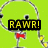 Animated sequence showing a cartoon character with a red bow tie and headphones, displaying text phrases against alternating green and zebra-patterned backgrounds.