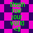 Green text reading 'Steph ion! your world <3' on a pink and dark purple checkered background with diamond-shaped patterns.