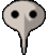 Four pixelated ghost-like icons arranged in a , each with distinct eye and mouth expressions on a gray background