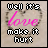 Animated contact sheet of a 5x5 grid showing sequential frames of an icon with text "Well it's love make it hurt" in varying colors and styles against a gray background.
