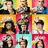 A grid of nine pixelated character portraits with varied backgrounds and clothing, each in a distinct color-blocked square.