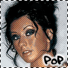 nine pixelated character portraits with text labels, featuring dark-haired and blonde figures in a halftone style
