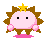Four pixelated character variants with brown spiky outlines, yellow/orange stars on heads, black square eyes, and colored bases/props.