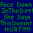 Green pixelated text on dark blue background with purple rectangular overlays, repeating phrases across multiple and