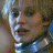 A 48x48 pixel animated buddy icon featuring a split composition with a character's face on the left and Battlestar Galactica branding on the right, displayed as two sampled frames in a contact sheet layout.