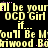 Yellow pixelated text repeats across a black background with pink accents, forming a wordwall of phrases.