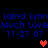 Blue text on black background with red pixel hearts, displaying repeated names and dates in a digital font.