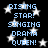 Black background with white stars and light blue text reading 'RISING STAR! SINGING DRAMA QUEEN!' repeated in two