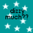 Teal background with white stars and repeated black text "dizzy much??" in four quadrants.
