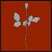 Animated sequence of a red flower with white petals on a red background, transitioning through various color schemes and backgrounds.
