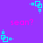 Pixelated cyan square shapes rotate clockwise on a purple background with pink 'sean?' text repeated across the image.