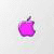 Pixelated icon of a stylized apple with a bite taken out, rendered in shades of purple and pink against a light gray background.