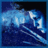 A static pixelated image of a blue-toned abstract wave or splash against a dark background with white highlights.