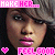 identical pixelated images showing a person with short brown hair and pink lips, overlaid with repeated text elements in bright pink