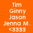 Four display white text on colored backgrounds with pixelated <3333 at the bottom; orange, brown, black, and brown show identical text and symbols