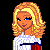 Pixel art contact sheet showing a female character in blue pants and white top with red stripe, alongside text reading "Tommy Girl" on a black background.