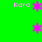 Green background with multiple pink 'Kara' text labels and star-shaped icons arranged in a pattern