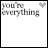 Animated contact sheet of a buddy icon showing sequential heart animation with text "you're everything" on white background.